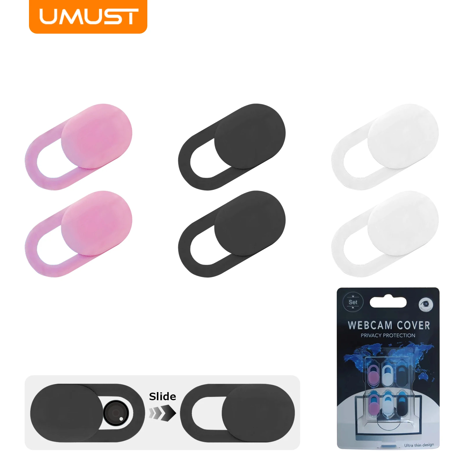 Umust 6pcs Web Cam Datenschutz abdeckung, Laptop Kamera Cover Blocker Slider,Webcam Peep Proof Cover für MacBook Phone Tablet (mehrfarbig) Image