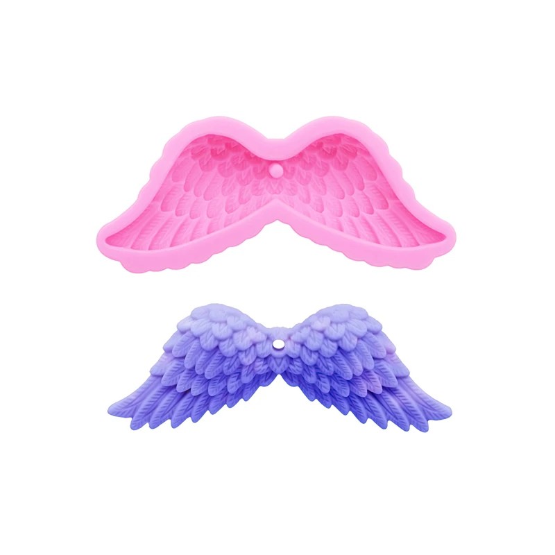 GJ-39-4 Engelsflügel Aromatherapie Gips Silikonform Auto Anhänger Dekorativer Diffusor DIY Materialien Flügel Tropfformen Image