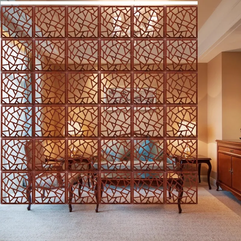 Hängende Bildschirmtrennwand für Gästezimmer, faltbare Trennwand in Holzfarbe, Wohnzimmereingang, Büro, einfacher chinesischer Hohlschirm