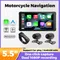 Tragbares motorrad 5,5-zoll lcd display navigation ip67 wasserdicht drahtloses carplay android auto moto cam monitor gps bt musik