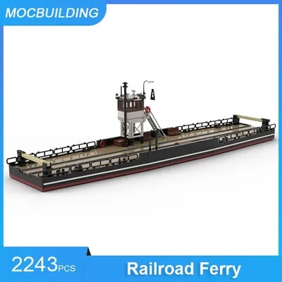 Moc Bausteine Eisenbahn Fähre Modell DIY montieren Ziegel Stadt Hafen pädagogische kreative Sammlung Image