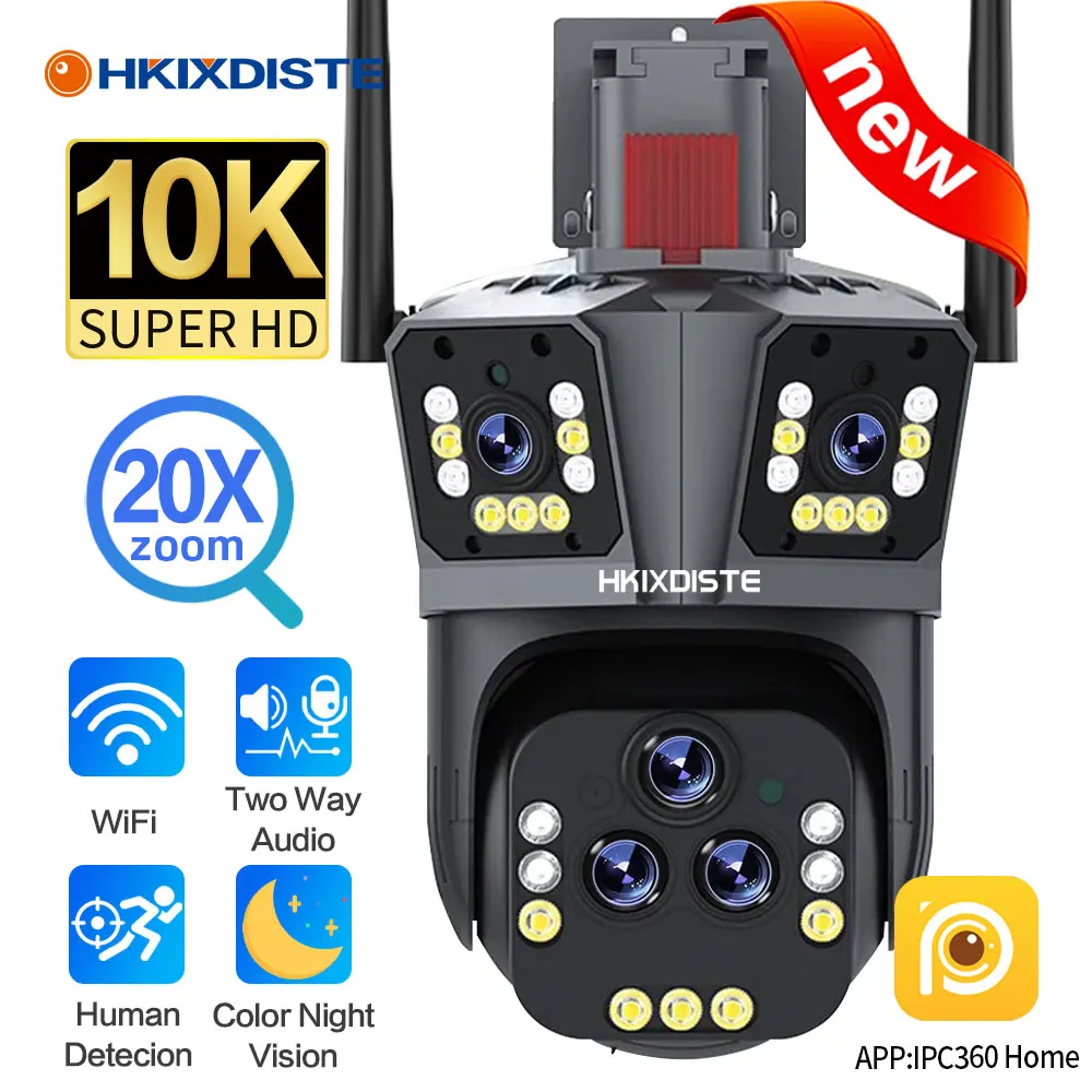 10k 20mp Outdoor-IP-Kamera 20x Zoom fünf Objektive Dual-Screen-WLAN-Ptz-Kamera Audio Auto Tracking CCTV-Sicherheits schutz kamera Image