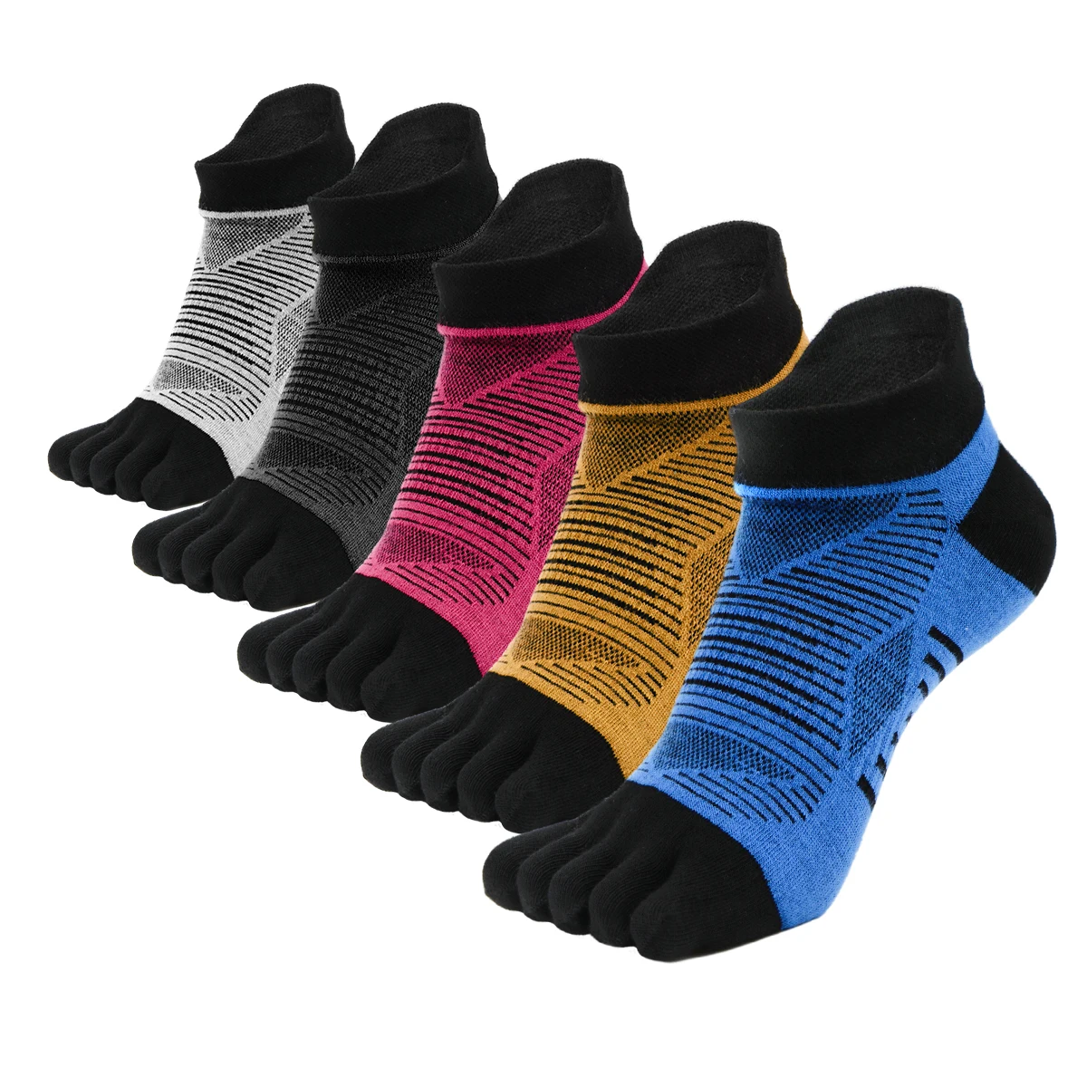 COOLMAX Fünf-Finger-Socken, leistungsstarke, unsichtbare Sport-Zehensocken, geeignet zum Laufen, Spielen von Ball, Outdoor-Sportarten Image