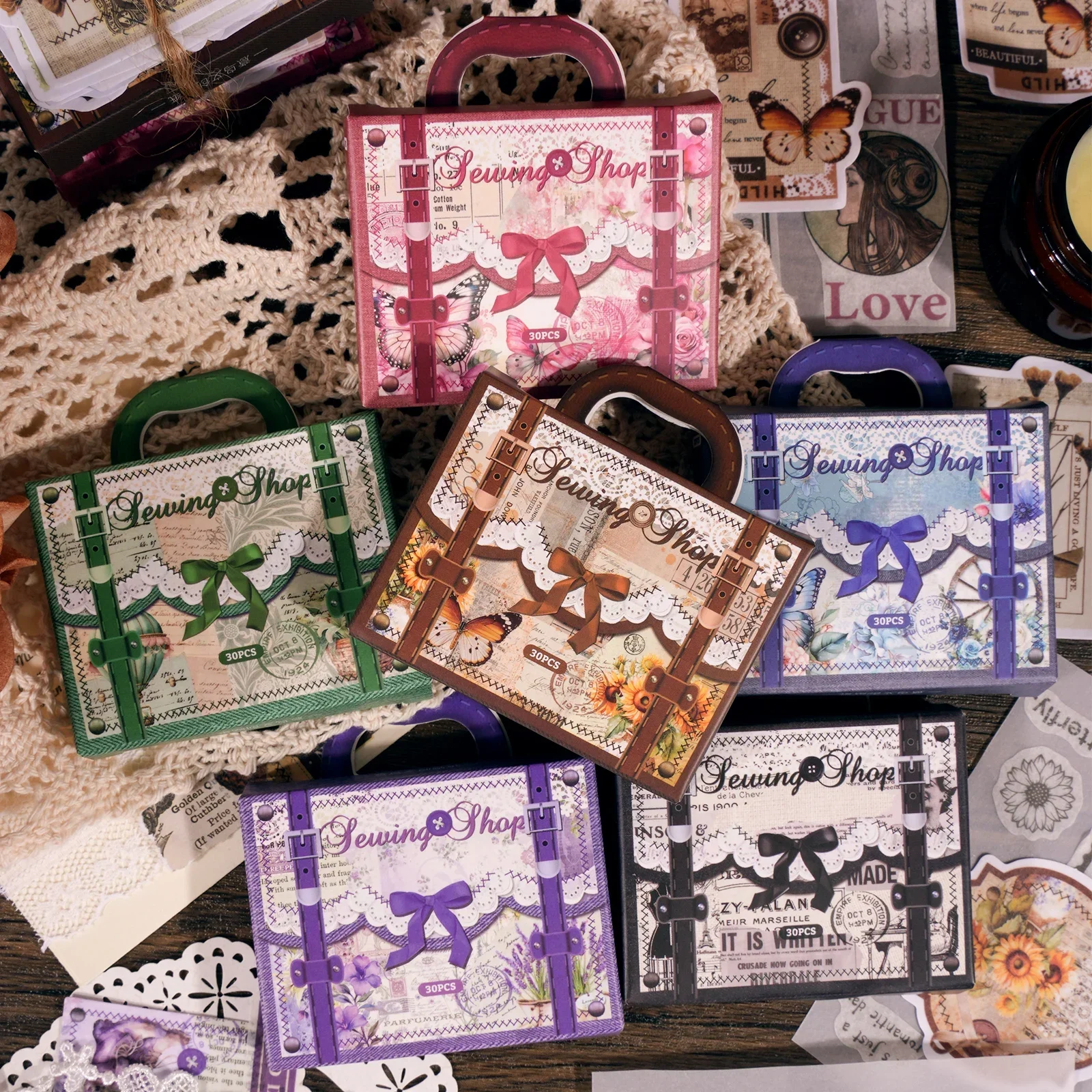 30 teile/schachtel Vintage Aufkleber Sammelalbum Papier für Scrapbooking Junk Journal Schule Liefert Kreative Schreibwaren DIY Deco Aufkleber Image