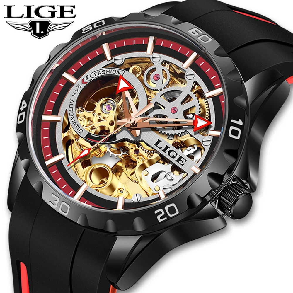 LIGE Mechanische Uhren Chronograph Uhr für Männer Automatische Herrenuhren Luxus Original Marke Edelstahl Tourbillon Uhr Image