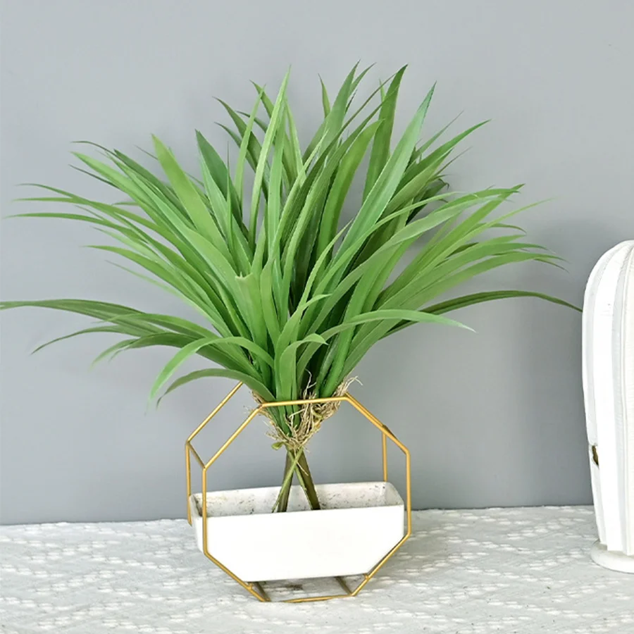 40–46 cm künstliche Halterung, Pflanzenstrauß, tropische Palme, gefälschte Orchideenpflanzen, grüne Pflanzenblätter aus Kunststoff für Heim- und Gartendekoration Image