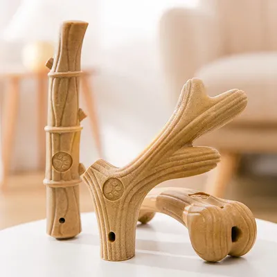 Biss beständiges Haustier Hund Kau spielzeug Backenzähne sauber Stick interessante Kiefernholz Image