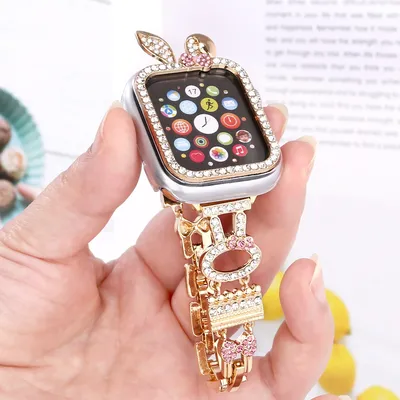 Schutzhülle für Apple Watch Case 9/8/7 41 mm 45 mm Bling Strass Damen Bumper Rahmenabdeckung iWatch Serie 40 mm 44 mm 6/5/4 SE Image