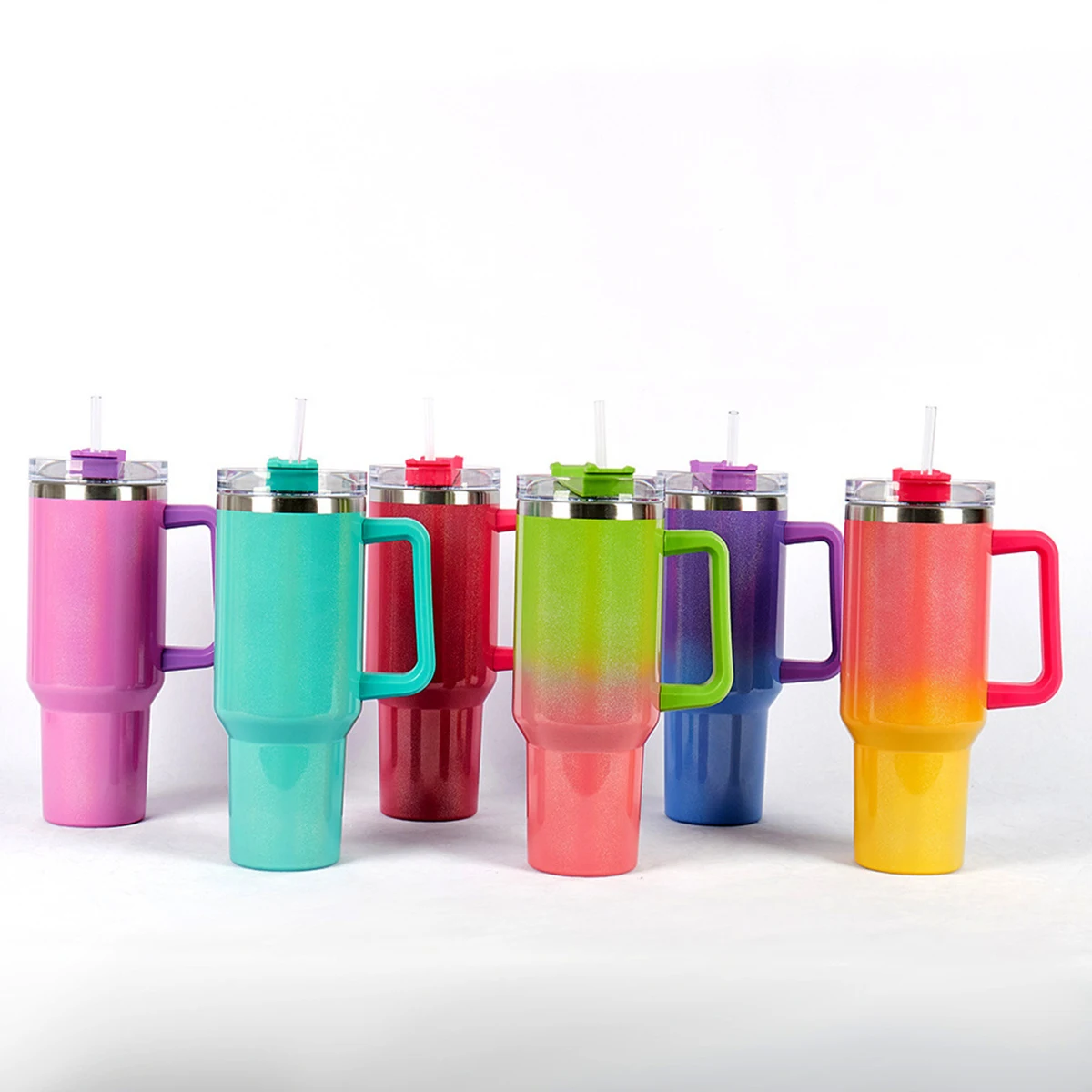 40 Unzen Becher Becher mit Griff isoliert Becher mit Deckel Stroh Edelstahl Kaffee becher Termos Tasse für Reise Thermo becher Image