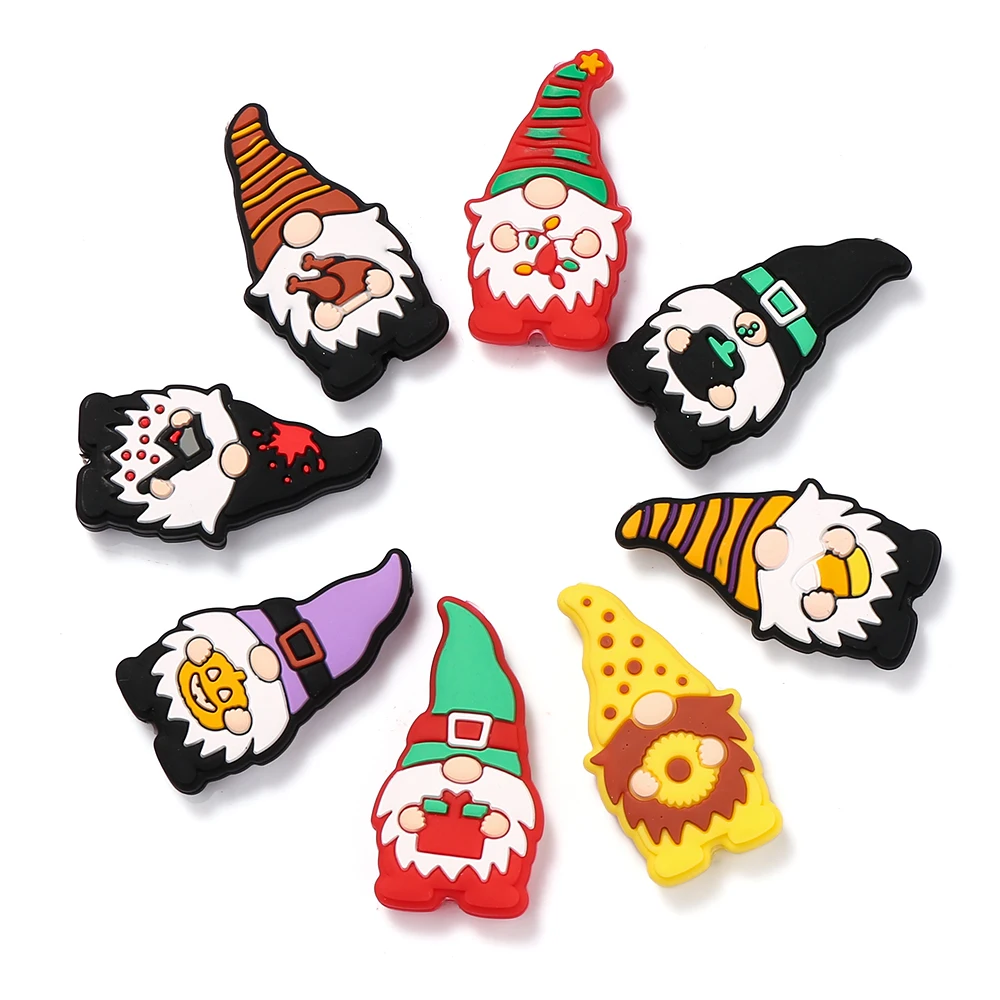 10 Stück Cartoon Silikon Perlen Beißring Perlen Lebensmittel qualität Neugeborene Kau Schnuller Kette Zubehör Zahns pielzeug bpa frei Image