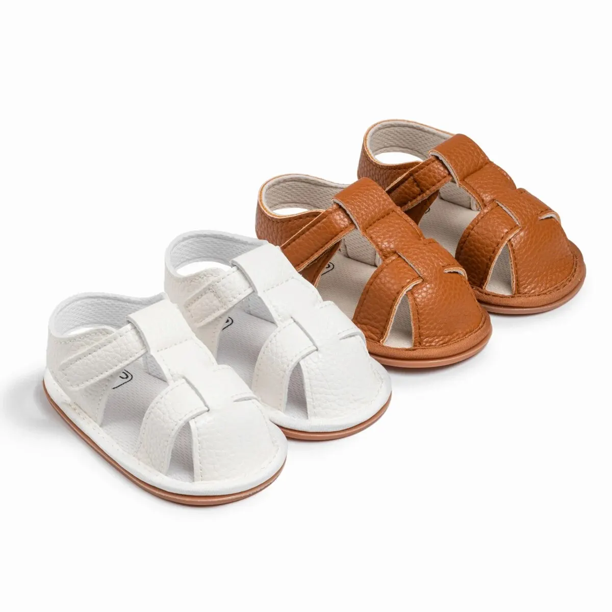 Meckior 2024 Neue Sommer Baby Sandalen PU Leder Low Top Baby Jungen Mädchen Sandalen Weiche Anti-slip Neugeborenen Freizeit kleinkinder Schuhe Image