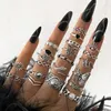 21 stücke Set Punk-Stil Schmetterling Herz und Tai Chi Design Multi-Element Schlangen ringe gesetzt