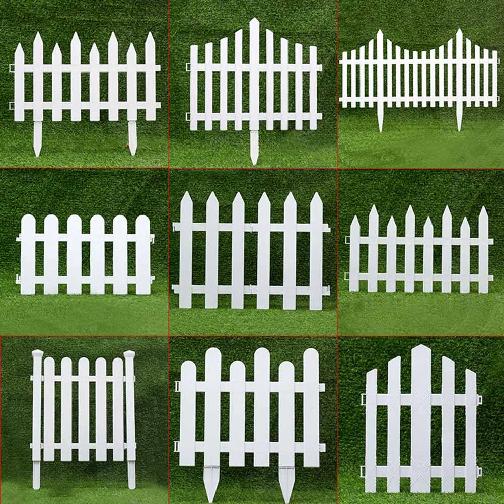 1pc Weiß PVC Kunststoff Zaun Europäischen Stil Garten Zaun Geeignet Für Auffahrt Tore Weihnachten Baum Outdoor Garten Gebäude Dekor