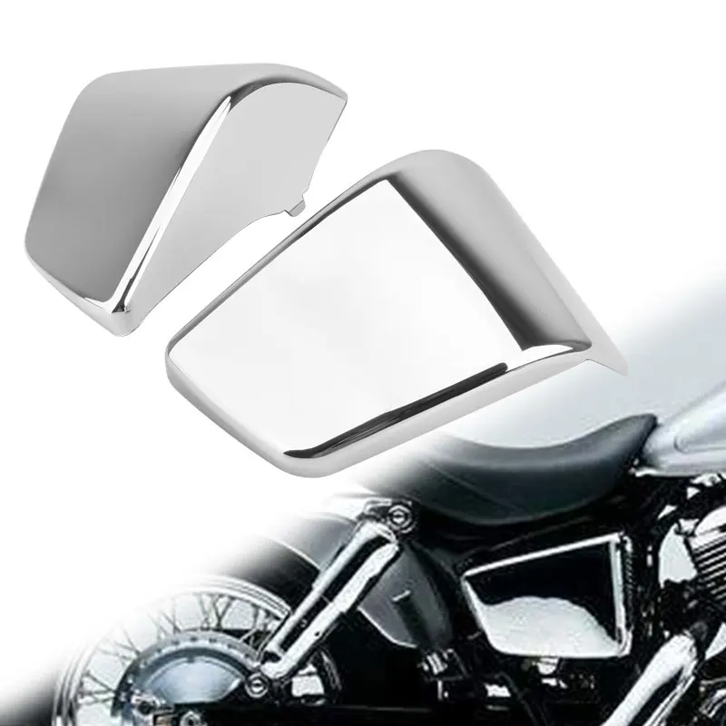 Motorrad Chrome ABS Kunststoff Batterie Seite Verkleidung Abdeckung Für Honda Shadow ACE VT400 VT750 VT 400 750 1997-2003 Image