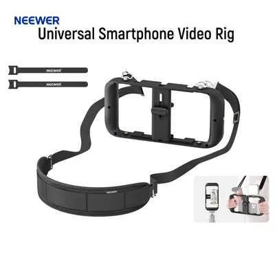 Neewer Universal Smartphone Video Rig mit Hals riemen Telefon Stabilisator Griff Käfig mit Cold Shoe Mount Telefon Rig für iPhone