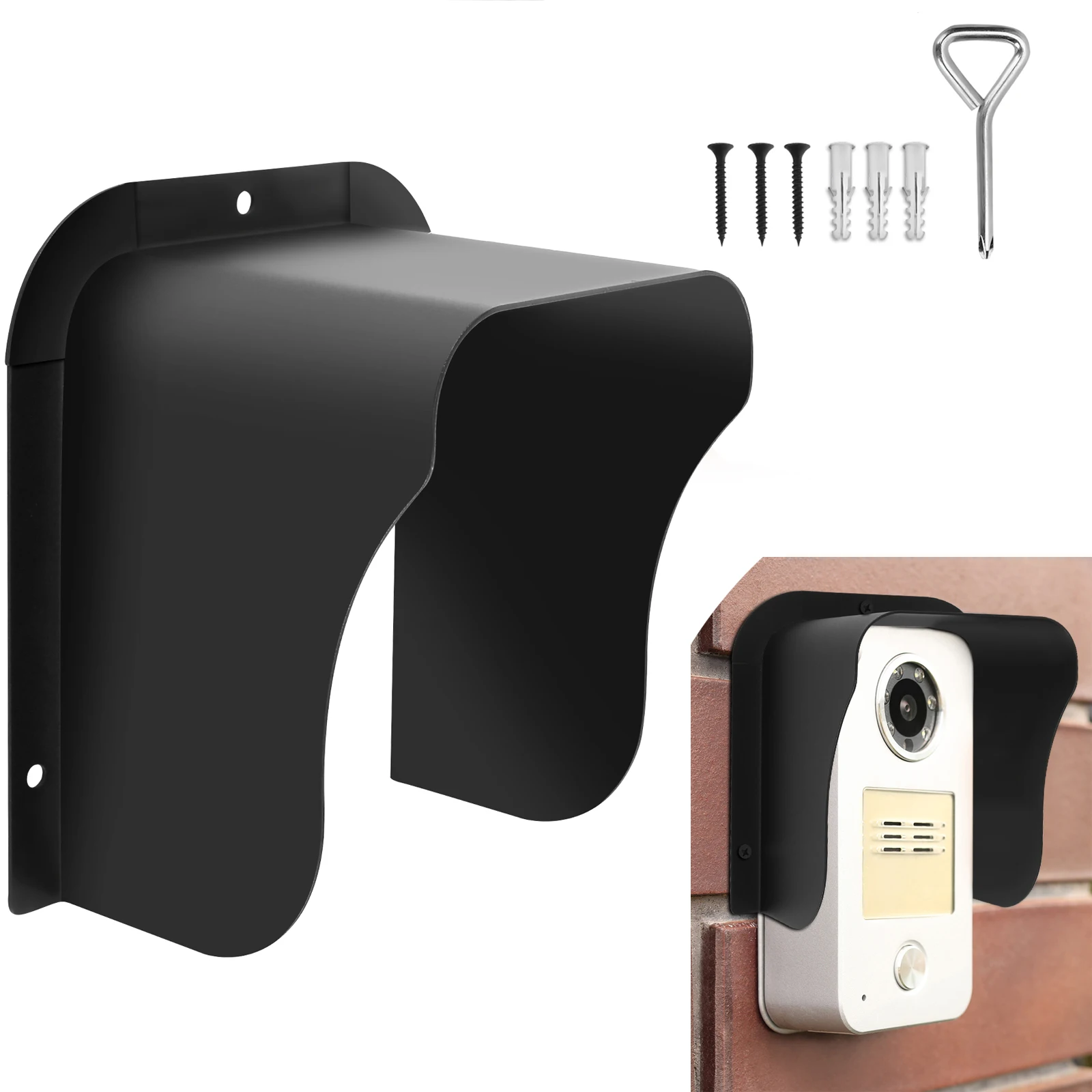 Türklingel-Regenschutz, wasserdicht, Metall-Regenschutz für RFID-Zugangskontrolle, Tastatur, Fingerabdruck-Controller, WLAN, Türklingel, regenfest Image