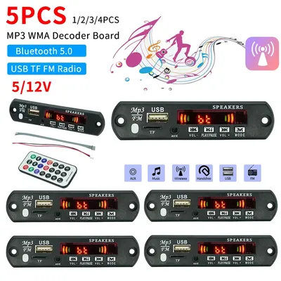 1-5pcs 5/12v MP3-Player Decoder Board USB TF FM Radio Bluetooth-kompatibles 5,0 Wireless Music Player Modul mit Fernbedienung