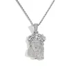 Hip Hop S925 Sterling Silber Bling Ice Out CZ JESUS PIECE Anhänger Halsketten für Männer Hip Hop Rapper Schmuck