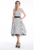 Frauen Vintage Audrey Hepburn rot mit weißen Punkten Swing Kleid 50er Jahre Rockabilly Kleid plus Größe S-6XL