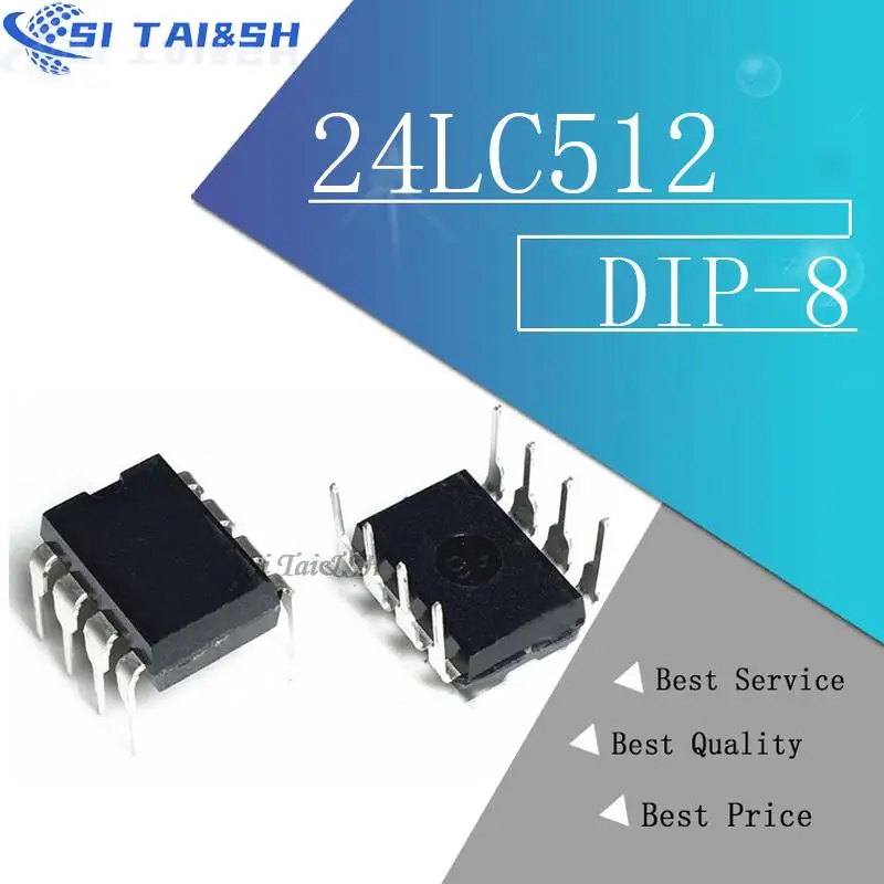 5 teile/los 24 lc512i/p 24 lc512 512k i2c serial eeprom Image