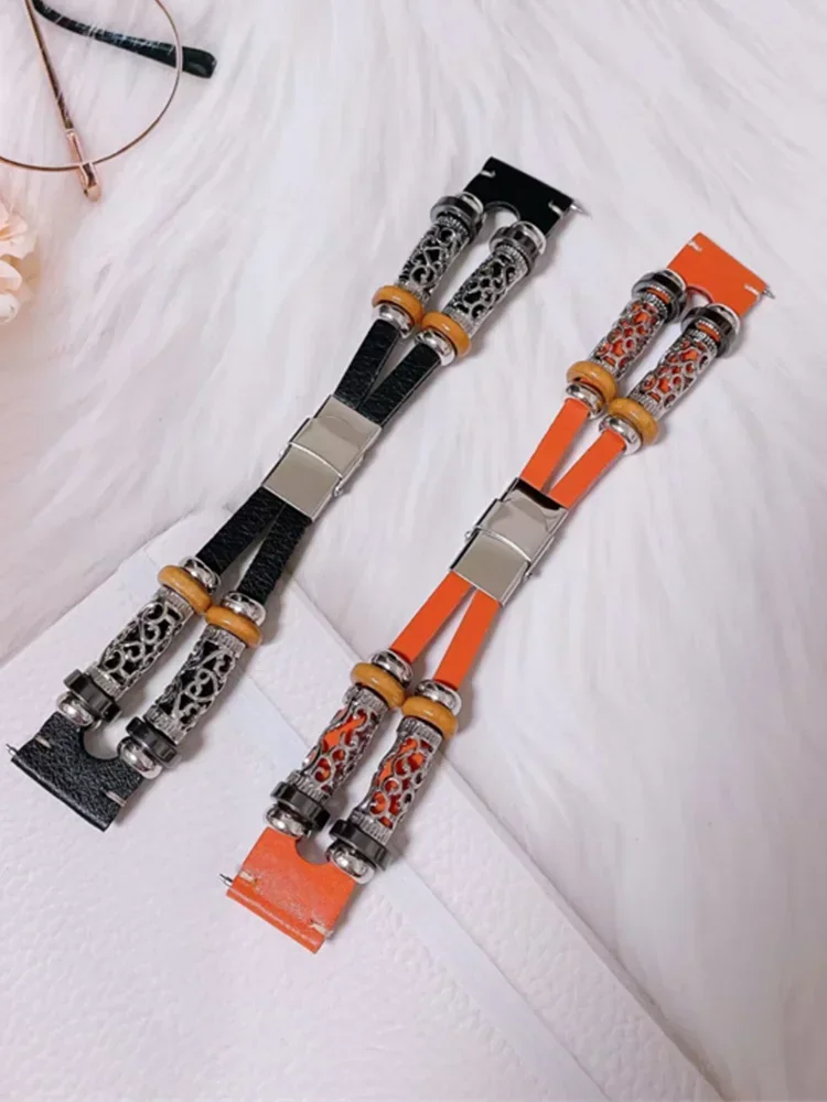 Retro Lederband für Samsung Galaxy Uhr 7/fe/6/5/4/klassisch 20mm 22mm hand gefertigtes Armband huawei gt 4/amazfit gts 4/gtr 4 Armband Image