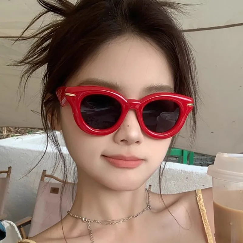 Große Rahmen Vintage runde Sonnenbrille Frauen Männer Sonnenbrille Retro Brille für männliche weibliche Übertreibung Sonnenbrille Party Street Image