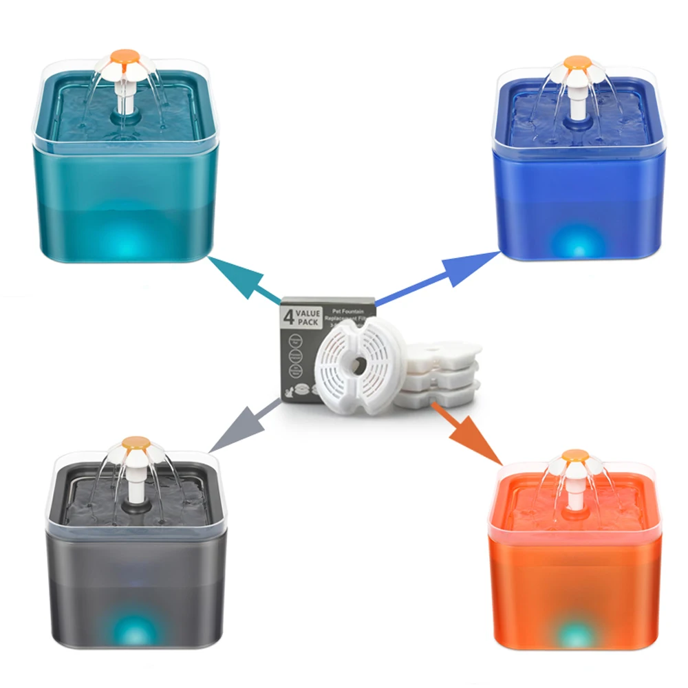 Automatisches Filterelement für Wasserspender für Haustiere, intelligenter Futterautomat für Katzen und Hunde, Aktivkohlefilter, Lonic-Harzchip, Baumwolle