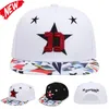 Herrenmode Weiß bestickte fünfzackige Stern Baseball Cap Hip-Hop Snapback Hut Street Dance Hip Hop Hut Snapback Cap