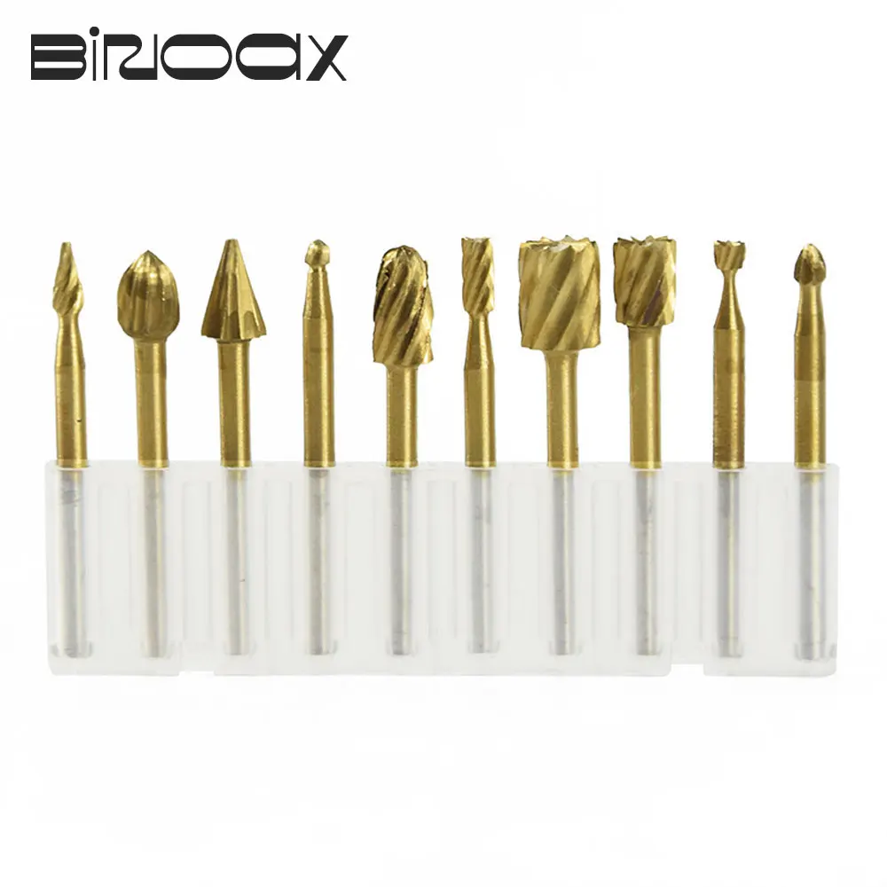 10 stücke 3mm holz bohrer düsen für dremel aufsätze hss edelstahl holz schnitzwerk zeuge set holz bearbeitung Image
