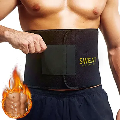 Taillentrimmer-Gürtel, schlanker Herren-Körperformer, Cincher, Bauchkontrolle, Neopren-Schweißwickel für Bauch und Rücken, Lendenwirbelstütze Image