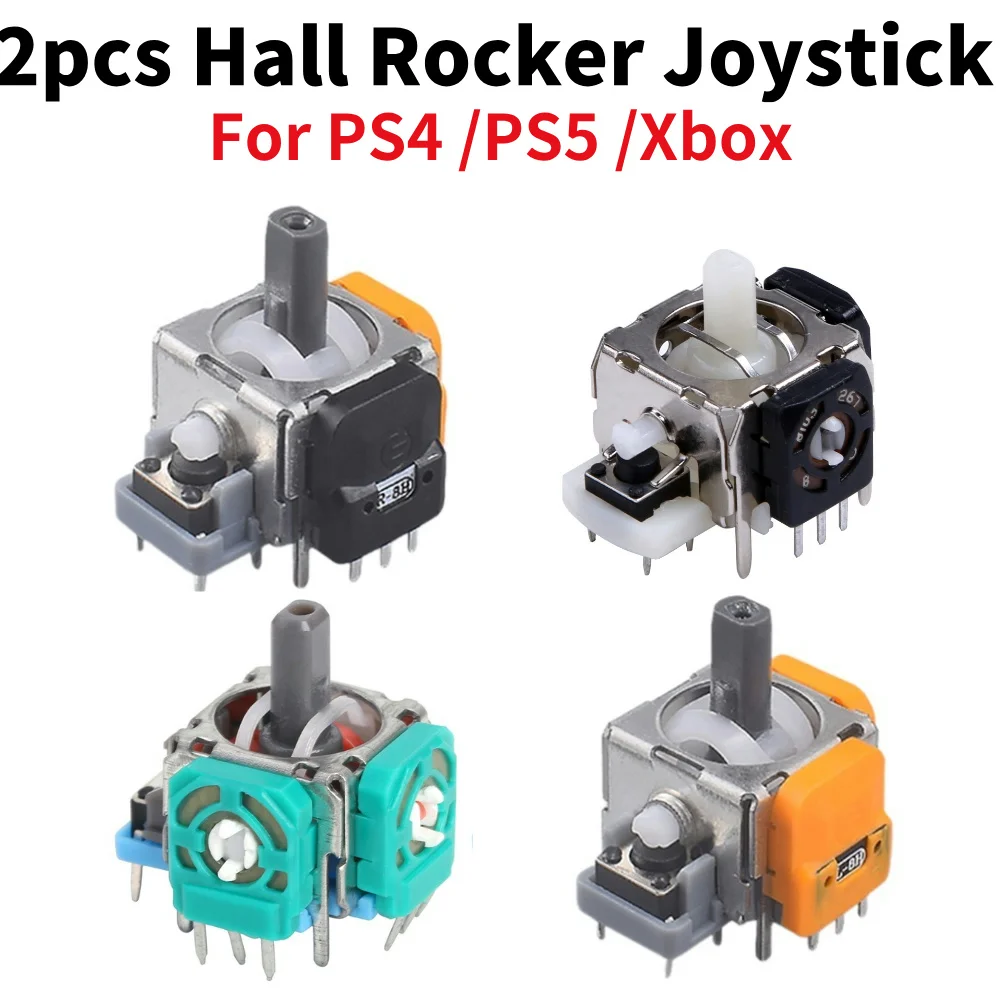 2 Stück Gaming Griff Hall Rocker Joystick Sensor Ersatz Joystick analoge 3D Rocker Joystick Achse für ps4 ps5 Xbox