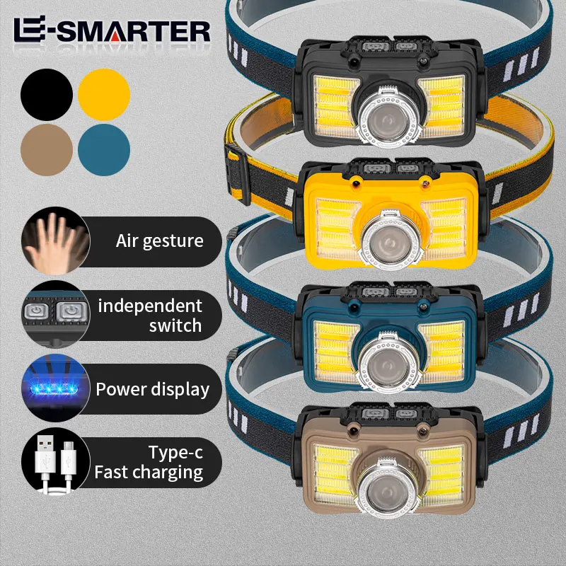 LED-Scheinwerfer für Camping Jagd LED-Scheinwerfer Mini-Scheinwerfer USB Weißlicht Scheinwerfer Taschenlampe Image