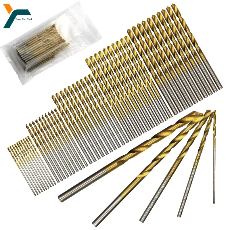 50Pcs Titan Überzogene Spiralbohrer Set 1-3mm Kleine Bohrer Elektrische Bohrer Werkzeug DIY Holzbearbeitung Loch opener Bohrer Cutter Image