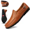 Leder Männer Casual Schuhe Luxus Marke 2024 Herren Loafer Mokassins Atmungsaktive Slip auf Schwarz Driving Schuhe Plus Größe 37-47