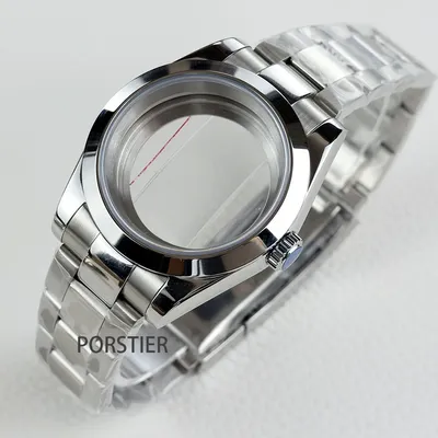 36/39mm NH35 Watch Case Stainless steel Sapphire Glass Transparent Back Cover for Seiko NH35 NH36 movement Datejust Oyster Strap