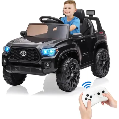 12V Kids Ride on Truck Electric Vehicle Toy with Remote Control, Spring Suspension Safety Belt, Soft