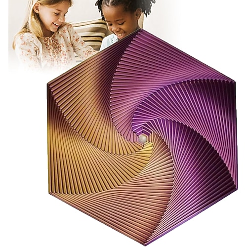 Fraktale Fidget Sechseck, 3D gedrucktes sechseckiges Spielzeug, 3D gedrucktes Fidget, Infinity Würfel Fidget Spielzeug, geometrisches Fidget Spielzeug, Sechseck Spiral Fidget Spielzeug, Stress und Angst Fidget Spielzeug Image