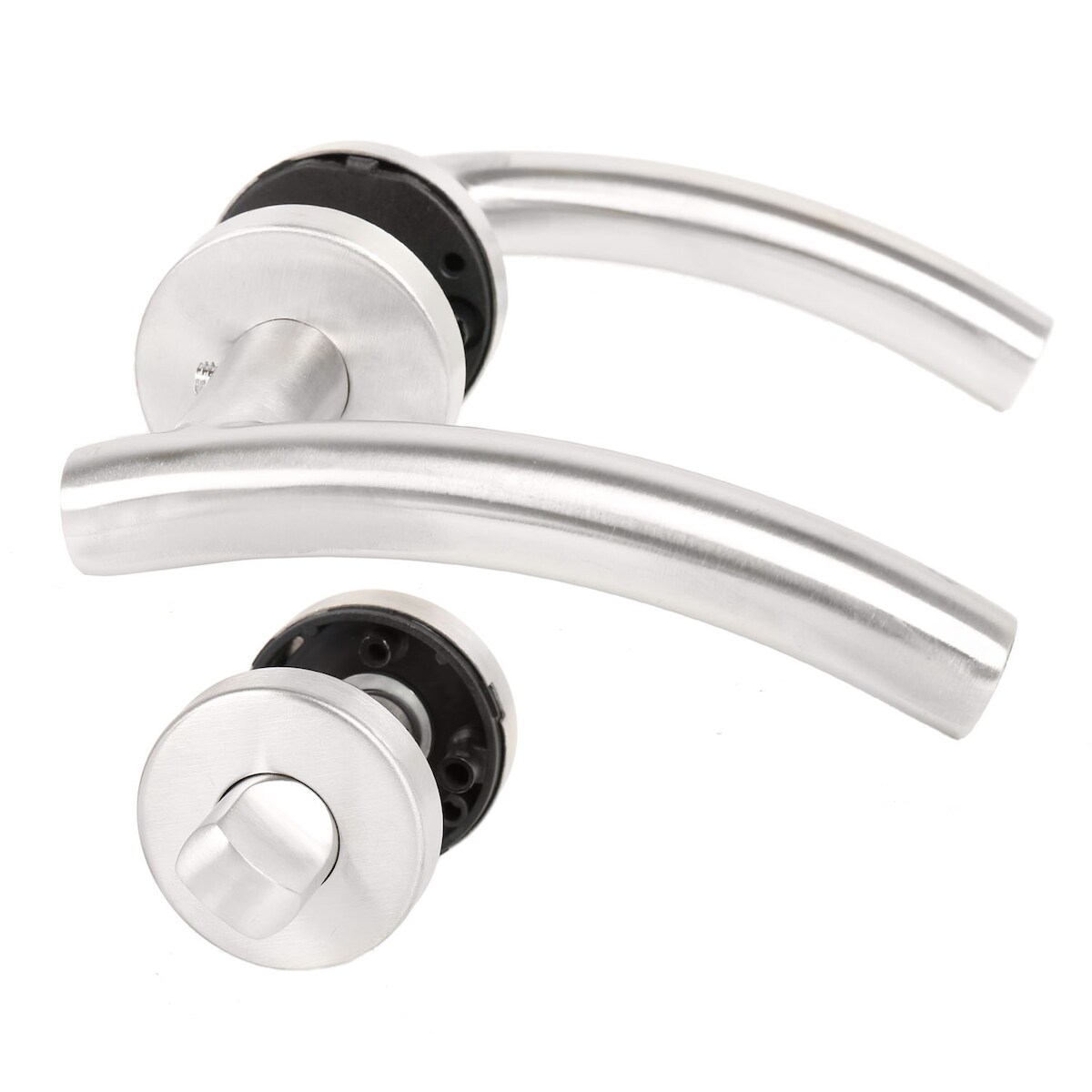 MS Beschläge WC Edelstahl Rosettengarnitur Mod. Daria Türbeschlag Türdrücker Drückergarnitur Image