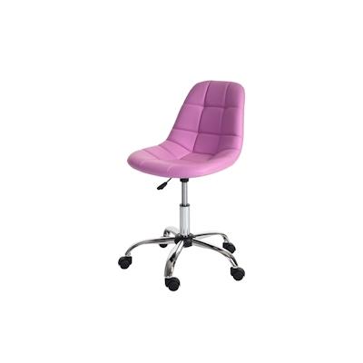 Mendler Drehstuhl HWC-A60, Bürostuhl Arbeitshocker, Schalensitz Kunstleder ~ rosa Image