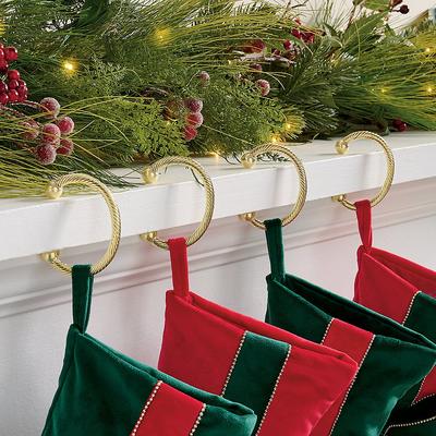 Christmas Rounded Clip Stocking Holders, Set Of 4 - Matte Black - Grandin Road