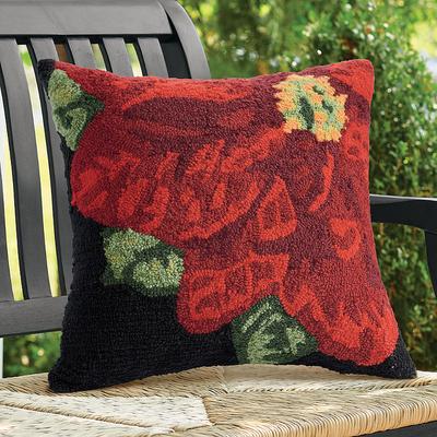 Christmas Poinsettia Outdoor Pillow - Grandin Road