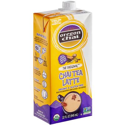 Oregon Chai Organic Original Chai Tea Latte 1:1 Concentrate 32 fl. oz. - 12/Case