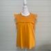 J. Crew Tops | J.Crew Women's Top - Sleeve Flutter Mustard Yellow Size M | Color: Orange/Yellow | Size: M