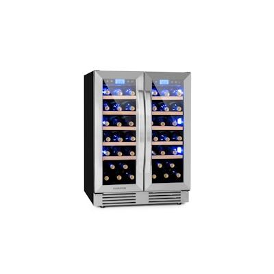 Klarstein Vinovilla 42 Twin Built-In Duo Weinkühlschrank 2 Zonen 126l 42 Fl Glas Edelstahl BRAND_75368113