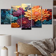 Lark Manor™ Sian Art Mandala Sky I - Asian Canvas Wall Art - 5 Panels Canvas | 32" H X 60" W | Wayfair 18E1E10009C84AF4BA27217B57ABBD51