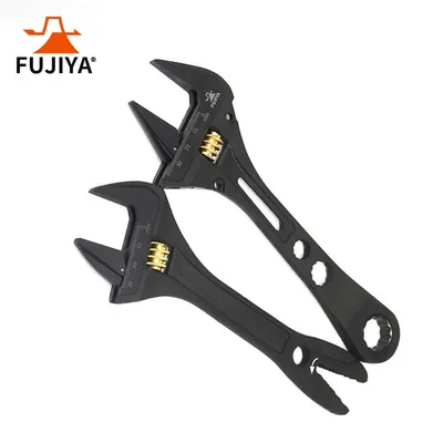 FUJIYA FGP-32-BG Adjustable Wrench M3-M10 Alligator Jaw FGL-38-BG Large Opening Multifunctional Monkey Spanner with 17mm Ratchet