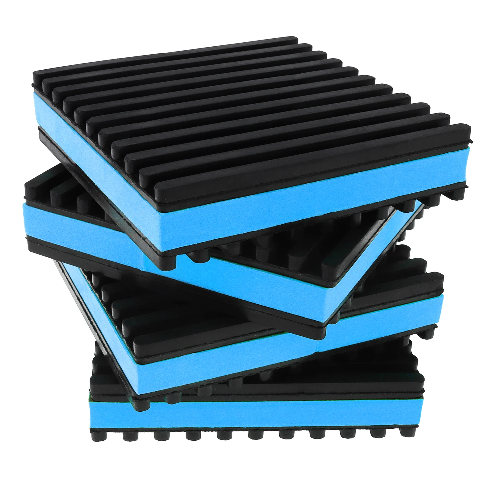 4pcs Rubber Anti-Vibration Pad for HVAC Air Compressor Washer Dryer Air Conditioner Units with Blue EVA Center Isolation Pads