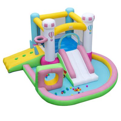 Costway Inflatable Bounce House Bouncy Castle with Slide and Obstacle and Ball Pit without Blower