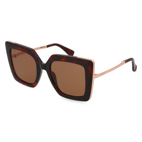 Max Mara MM0051 Damen-Sonnenbrille Vollrand Cateye Acetat-Gestell, rot