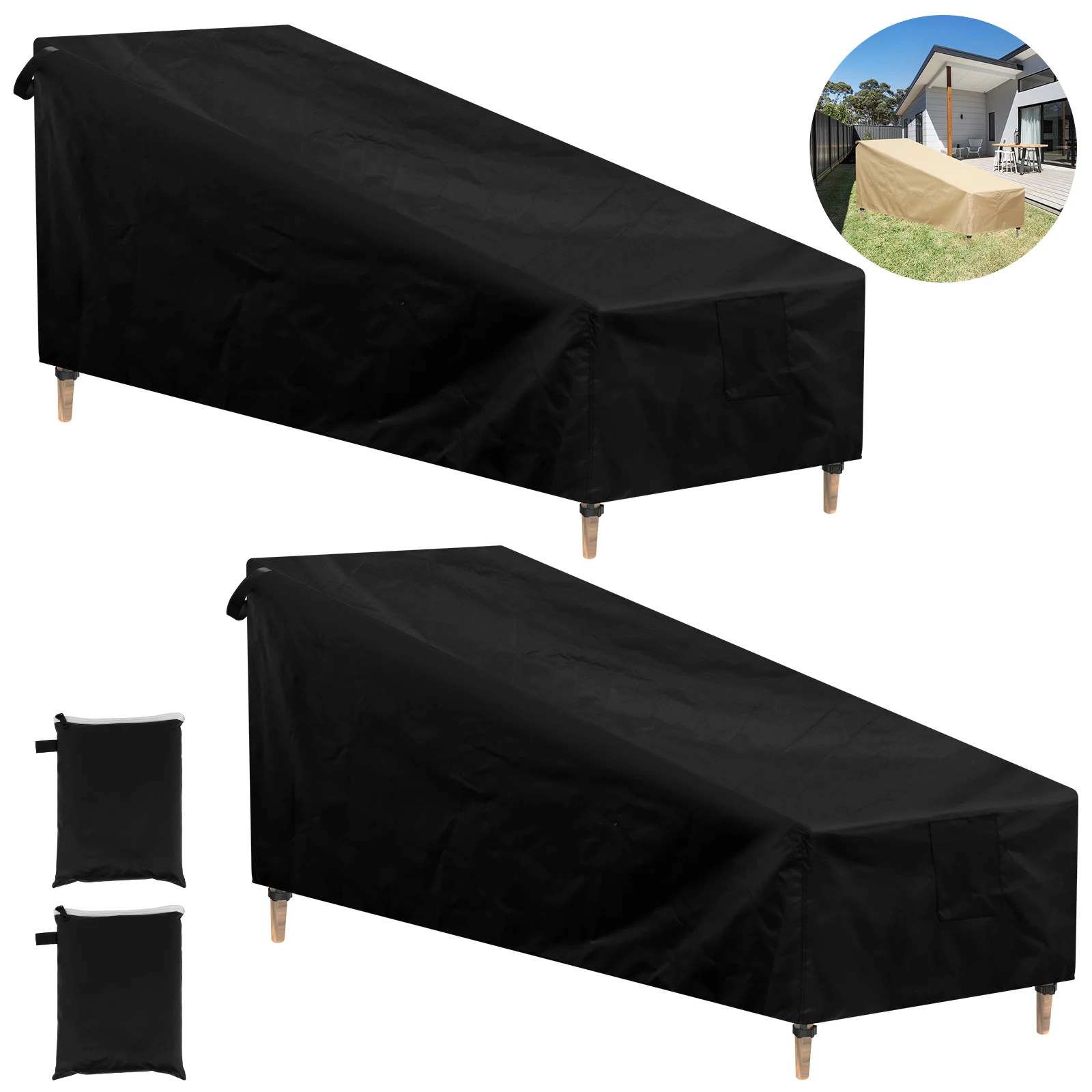 1/5Pcs Outdoor Liege Schutzhülle Wasserdichte Anti-Uv Garten Terrasse Möbel Abdeckung für Sonnenliege Liege Lounge Stuhl NEUE